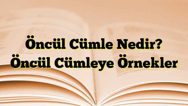 Öncül Cümle Nedir? Öncül Cümleye Örnekler