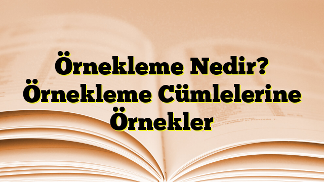 Örnekleme Nedir? Örnekleme Cümlelerine Örnekler