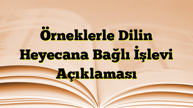 Örneklerle Dilin Heyecana Bağlı İşlevi Açıklaması