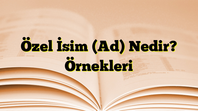 Özel İsim (Ad) Nedir? Örnekleri