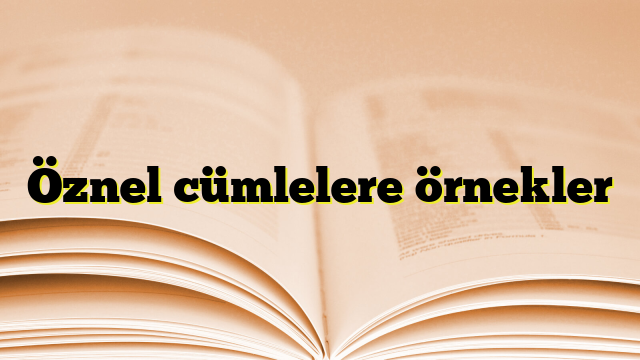 Öznel cümlelere örnekler