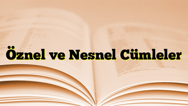 Öznel ve Nesnel Cümleler