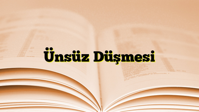 Ünsüz Düşmesi