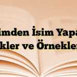 İsimden İsim Yapan Ekler ve Örnekleri