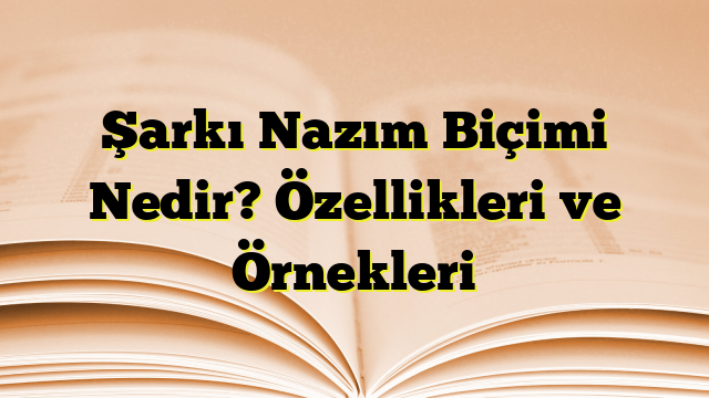 Şarkı Nazım Biçimi Nedir? Özellikleri ve Örnekleri