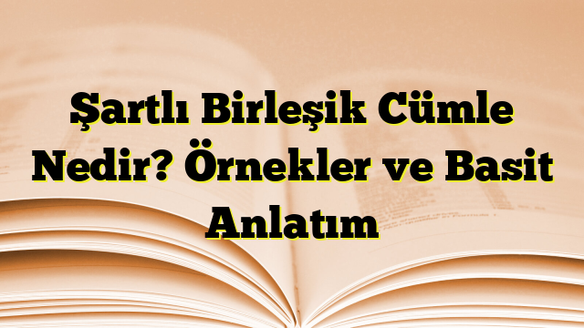 Şartlı Birleşik Cümle Nedir? Örnekler ve Basit Anlatım