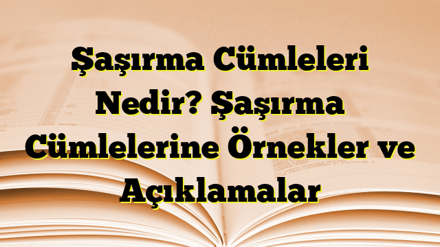 Şaşırma Cümleleri Nedir? Şaşırma Cümlelerine Örnekler ve Açıklamalar