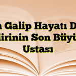 Şeyh Galip Hayatı Divan Şiirinin Son Büyük Ustası