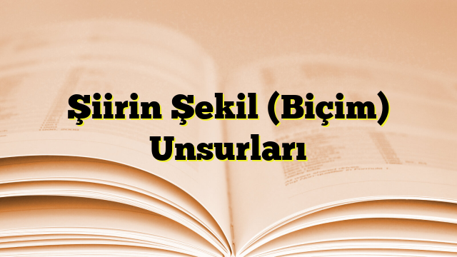 Şiirin Şekil (Biçim) Unsurları