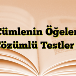 Cümlenin Öğeleri Çözümlü Testler 1