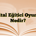 Dijital Eğitici Oyunlar Nedir?