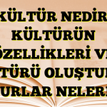 KÜLTÜR NEDİR, KÜLTÜRÜN ÖZELLİKLERİ VE KÜLTÜRÜ OLUŞTURAN UNSURLAR NELERDİR?