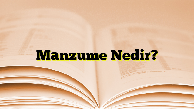 Manzume Nedir?