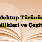 Mektup Türünün Özellikleri ve Çeşitleri