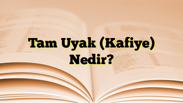 Tam Uyak (Kafiye) Nedir?