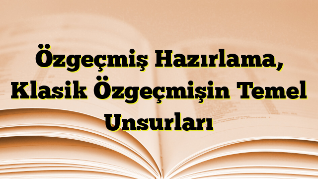 Özgeçmiş Hazırlama, Klasik Özgeçmişin Temel Unsurları