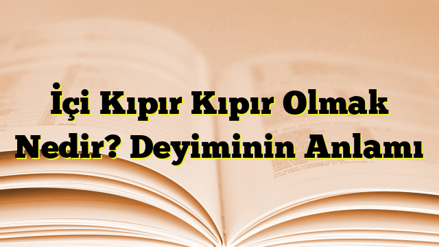 İçi Kıpır Kıpır Olmak Nedir? Deyiminin Anlamı