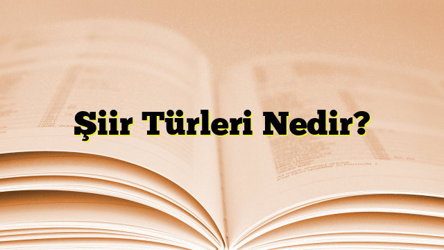 Şiir Türleri Nedir?