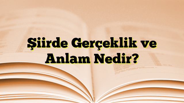 Şiirde Gerçeklik ve Anlam Nedir?