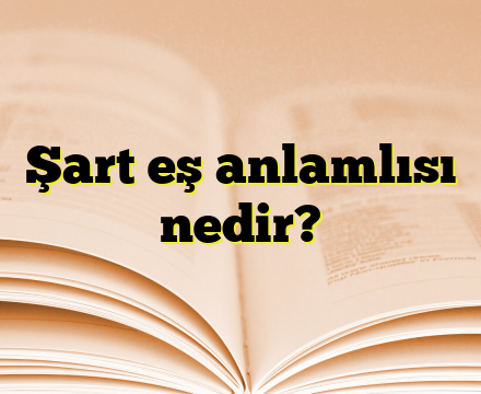 Şart eş anlamlısı nedir?